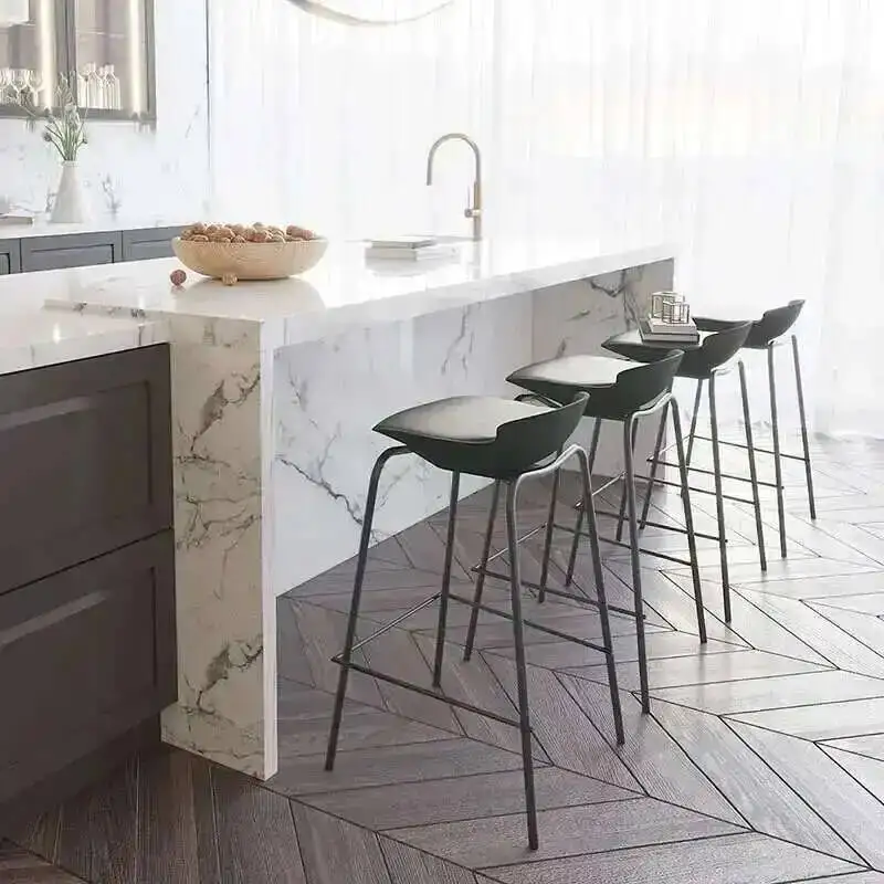 

Скандинавия для отдыха, роскошные кожаные дизайнерские барные стулья, стул для света, ресторана, бара, современного острова, минималистичный высокий барный стул