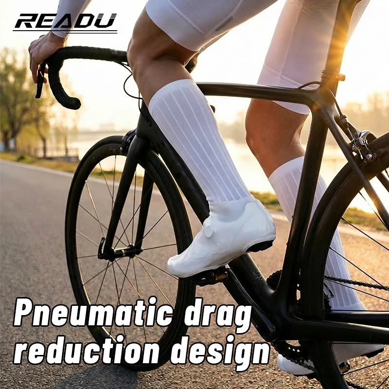 

READU Cycling Shoes Cover Anti-Slip Waterproof Pneumatic Overshoes Cycling Windproof Bike Shoes Cover Bicycle Accessories