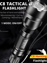 100000LM T6 Super LED Flashlight C8 Tactical Torch USB Rechargeable Waterproof Zoom Lantern 18650 Light For Fishing Hunting Camp