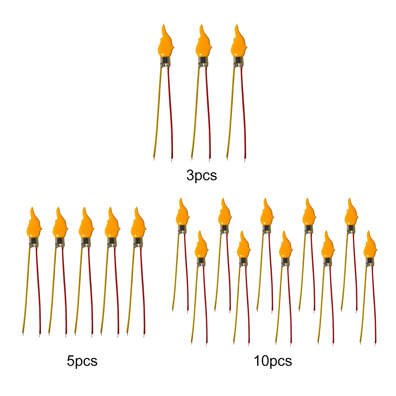 3/5/10PCS 3V LED Flame Effect Light Bulb 2200K Diode Flash Candles Light Bulb Accessories for Birthday Party Decoration