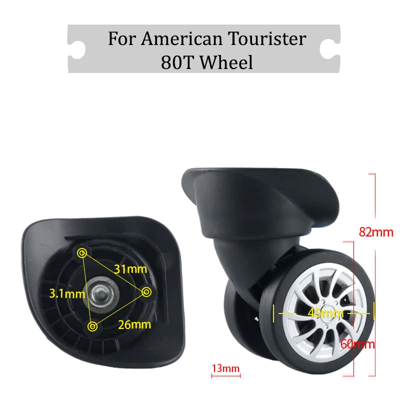 

For American Tourister 80T Luggage Wheel Replacement Universal Wheel Accessories Wear Resistant Travel Trolley Case Mute