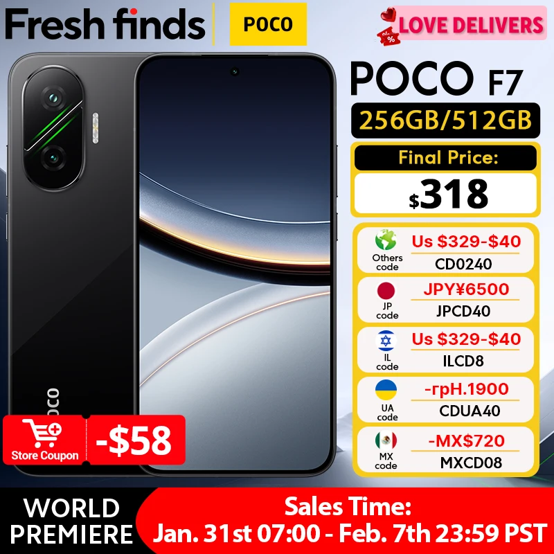 POCO F7 5G グローバル版 256GB/512GB スマートフォン Snapdragon搭載