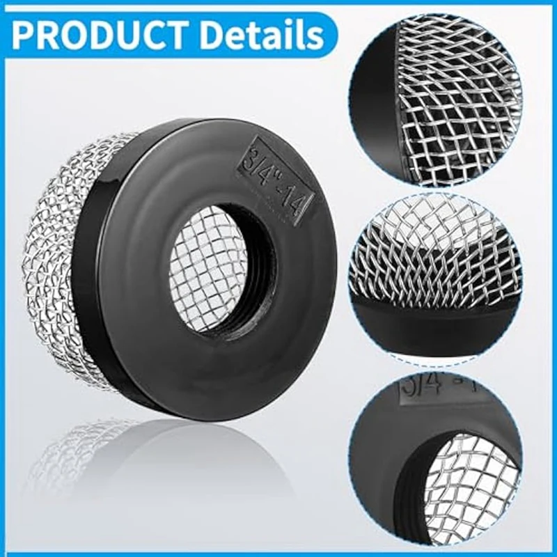 10Pcs Stainless Steel Mesh Strainer ¾ Inch -14, Aerator Screen Strainer Stainless Mesh Compatible With Livewell Pump