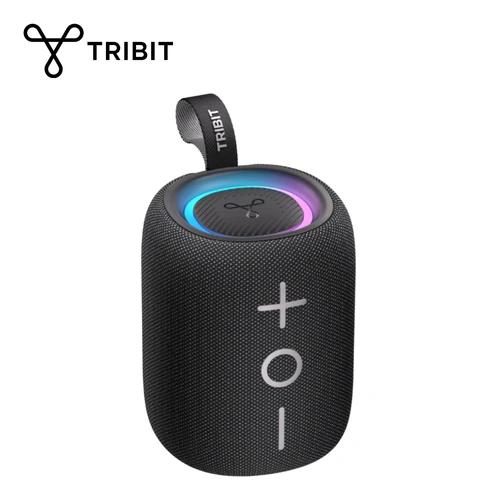 TRIBIT Nuevo altavoz Bluetooth portátil StormBox Mini+, potencia de 12 W 360 °   Sonido con XBass, LED, control de aplicaciones, IPX7 impermeable al aire libre