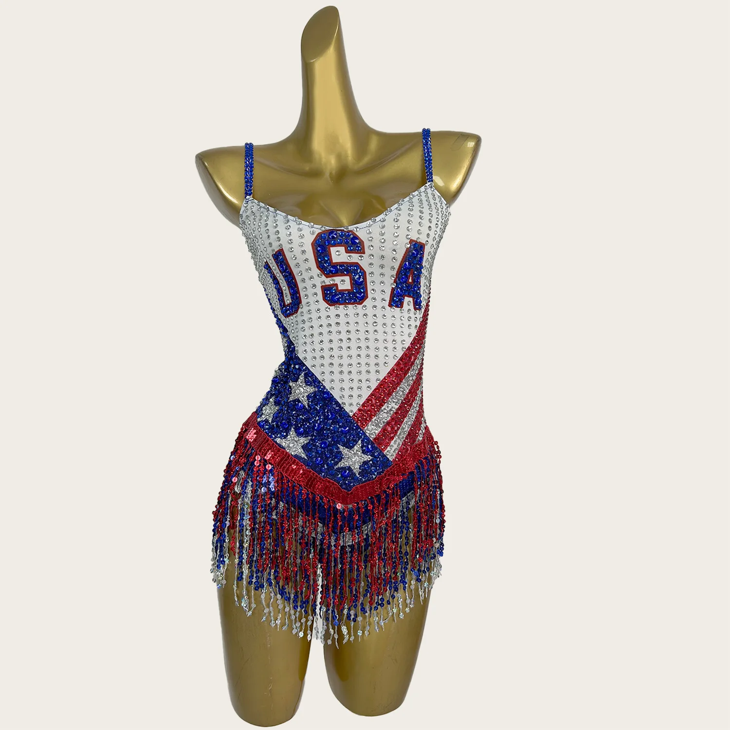 화려한 파티 스파이시 걸 의상 치어리더 무대 공연복 쇼걸 섹시 스판덱스 태슬 하이컷 끈 팬티 원피스 레오타드 홍란