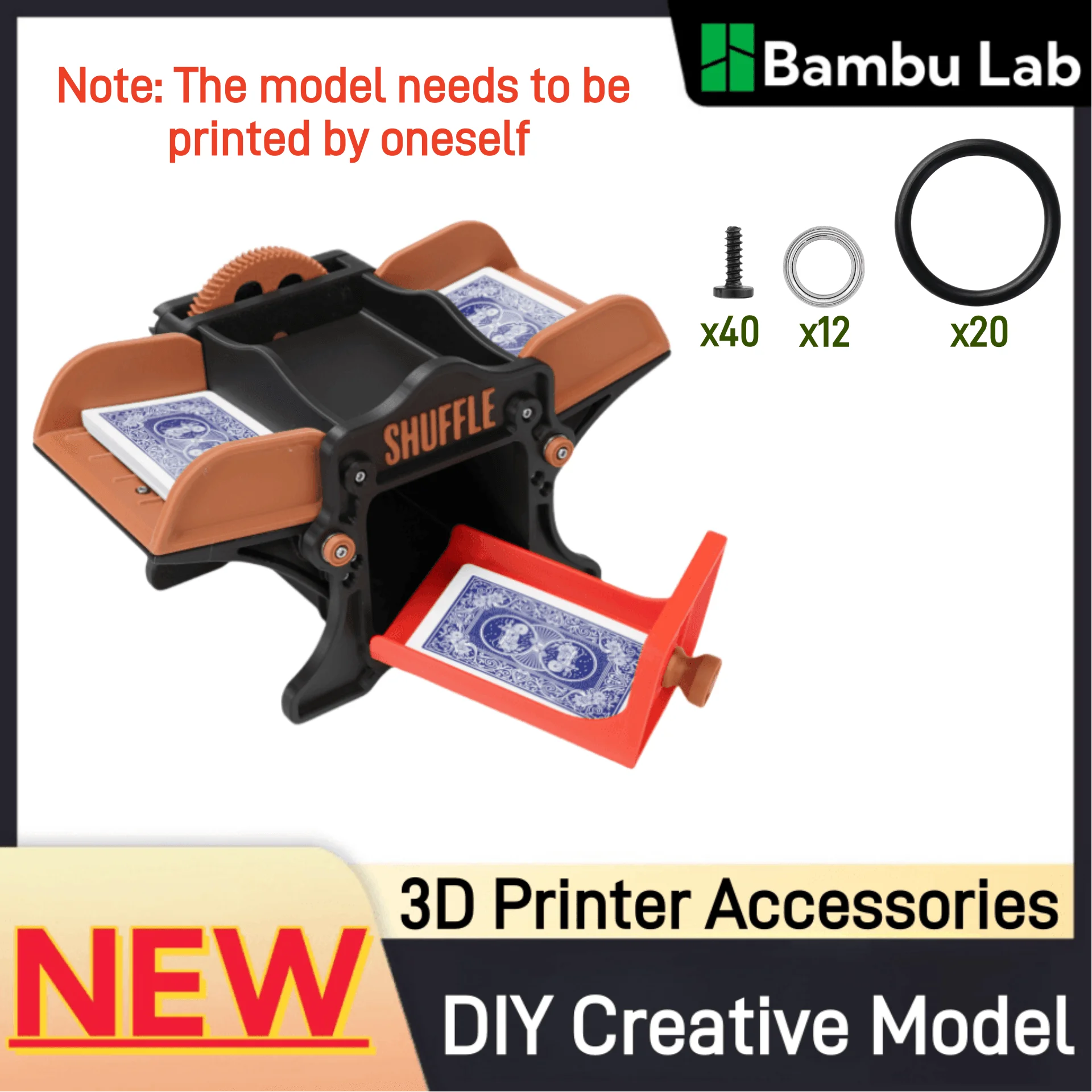 

Лабораторная 3D-печать Bambu, креативная модель «сделай сам», многофункциональный ящик для хранения, карта, перемешивание, беспроводная мышь, «сделай сам», подарки, детали для 3D-принтера