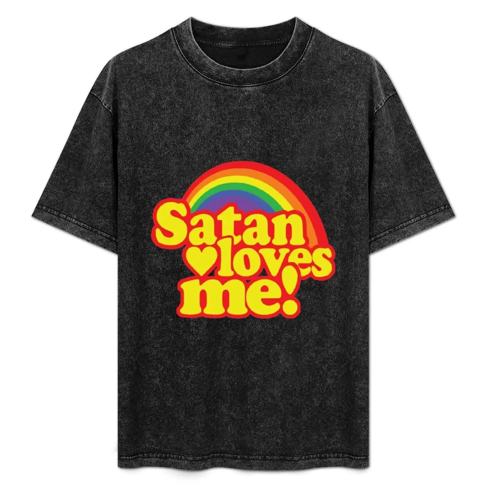 Generic Satan Loves Me Bumper T-Shirt blue archive tops heavyweights shirts graphic tee men