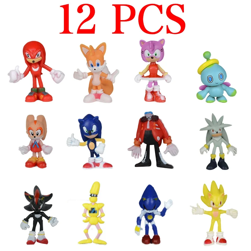 НОВЫЙ набор фигурок Sonic, хвосты, оборотень, экшн-фигурки, кукла Knuckles, мультяшные фигурки доктора Eggman, коллекционные куклы, детская игрушка-ежик