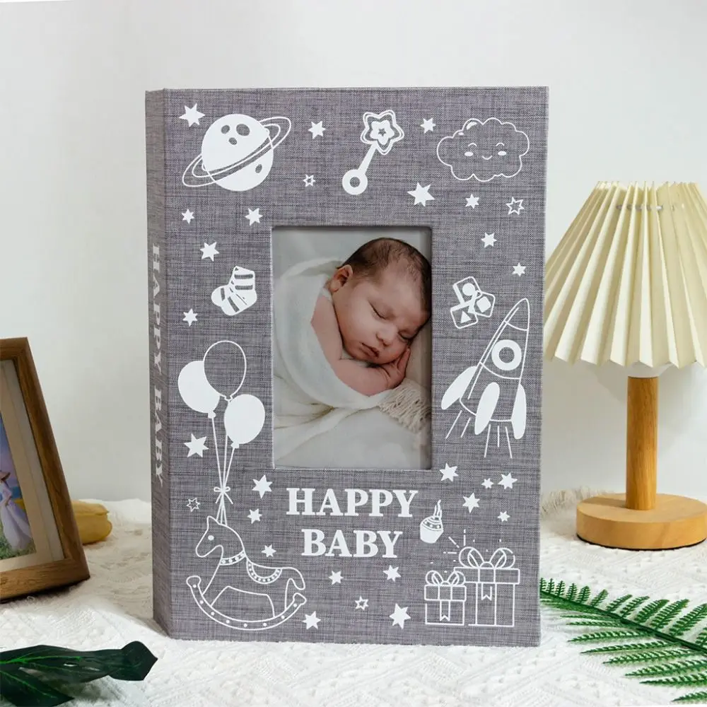 Creative 4R/4×6 Photo Growth Album Linen Cover 300 Pockets Memory Book Memorial Large Capacity Newborn Photo Album Gifts