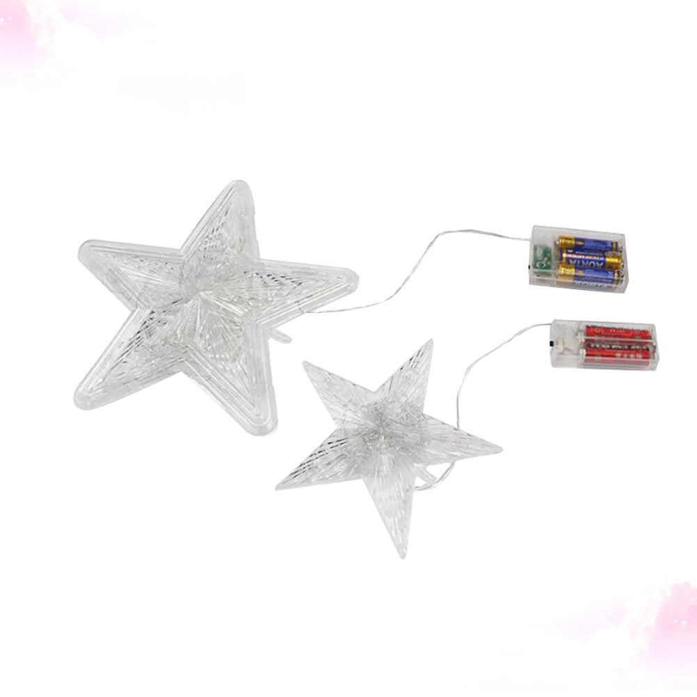 

2Pcs LED Christmas Tree Star Light Colorful 10 Leds Warm White 30 Leds Lighted Star Shape Treetop Christmas Tree Light