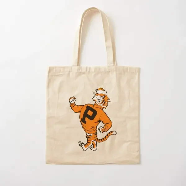 

Princeton University Tiger Mascot Cotton Canvas Bag Casual Fabric Handbag Women Unisex Fashion Ladies Tote Foldable Reusable