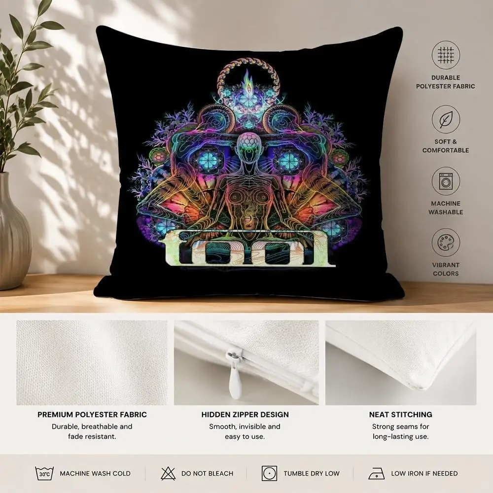 Cool T-Tool Band Rock Cushion Cover 40x40cm Square Decorative Sofa Cushion Cover Bedroom Living Room Home Decor Gift
