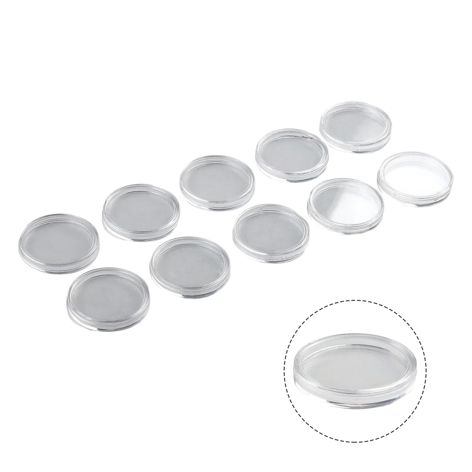 10pcs Coin Box 38mm/50mm Coins Collection Holder Coin Storage Collection Box Plastic Transparent Round Storage Case Holder