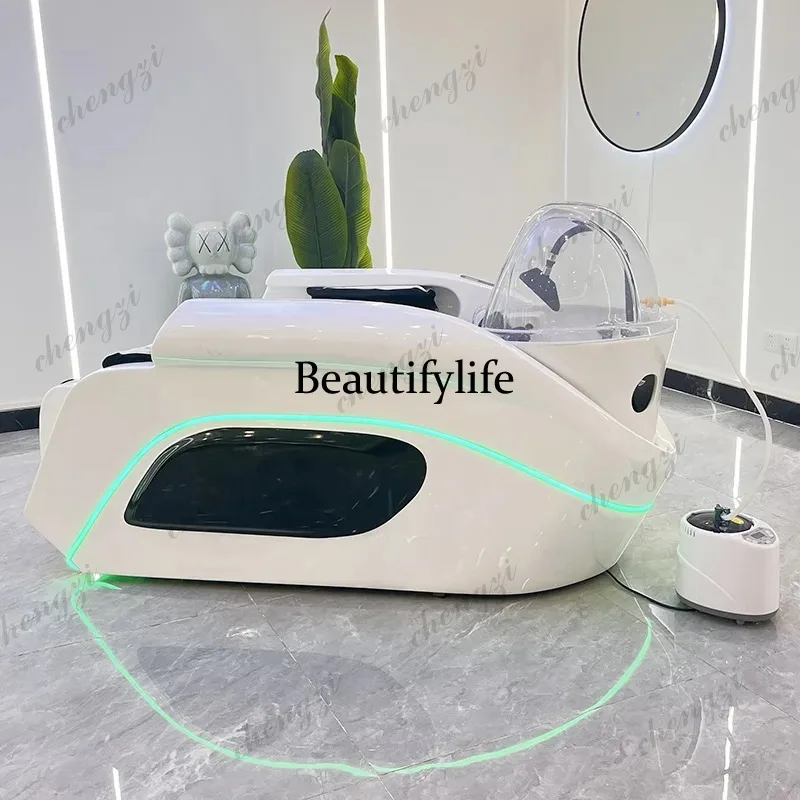 PPP  Ear Picking Massage Shampoo Chair Shower Ergonomics Simplicity Stylist Shampoo Chair Sink PU Leather Furniture