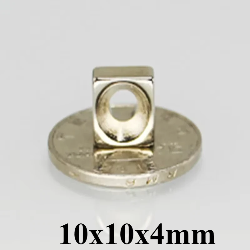 

10x10x4mm Hole4mm Powerful Magnet 10*10*4-4 For Home Refrigerators, Offices DIY 10x10x4-4mm