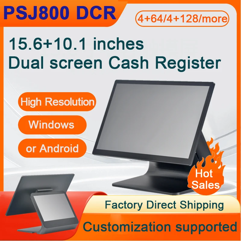 

High Performance 15.6-inch Dual Screen Cash Register 10-inch Secondary Screen for Supermarkets Convenience Stores Tea Shops etc
