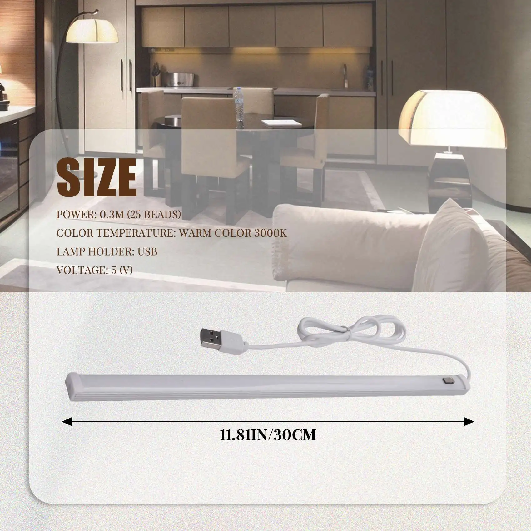 ABPQ-5V USB LED Strip Desk Lamp Hand  Switch Motion Sensor Lamp Study Room Under Cabinet Kitchen Lights