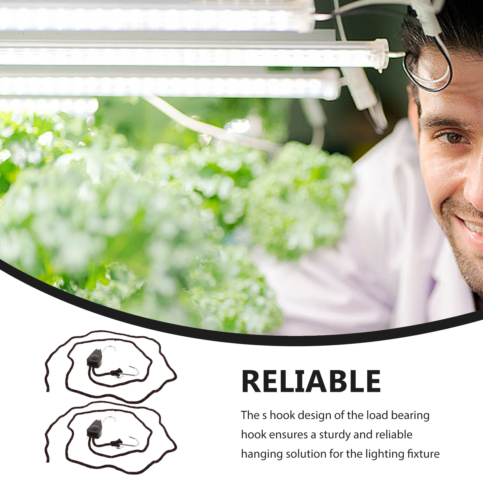 2 قطعة شماعة ضوء الخيمة قابل للتعديل حبل هوك تحميل تحمل مصباح النبات معلقة سطوع عالية LED أضواء قابل للتعديل حبل شماعات #1