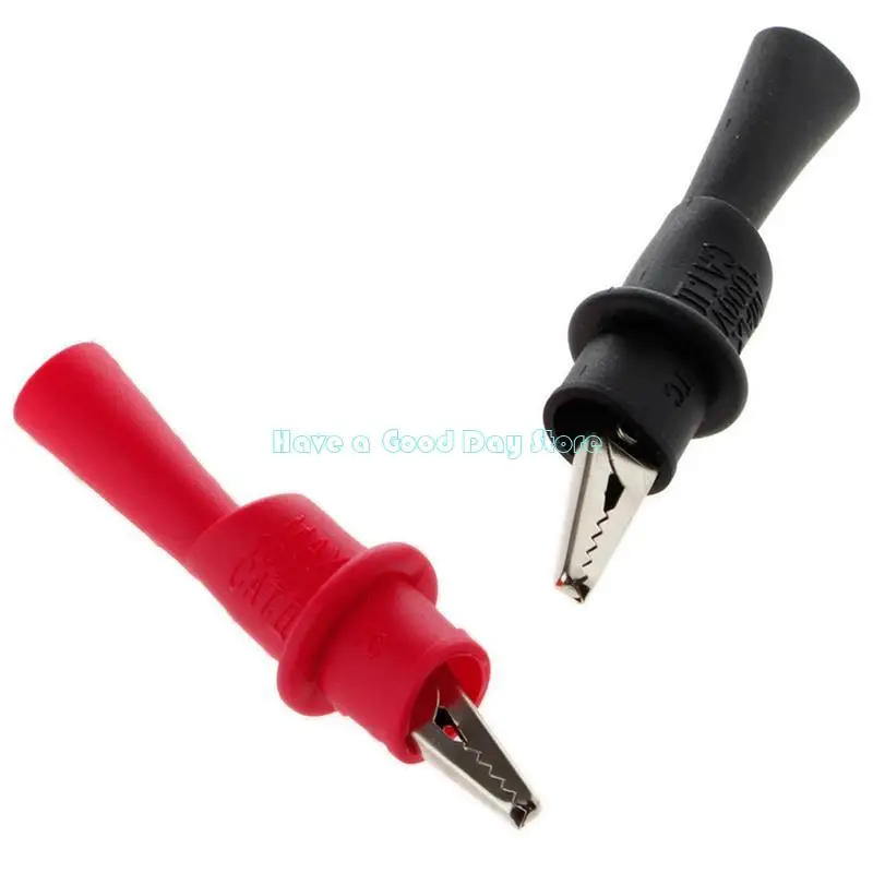 462D 1 Pair for Crocodile Test Clip Clamp For Multimeter Tester Probe New