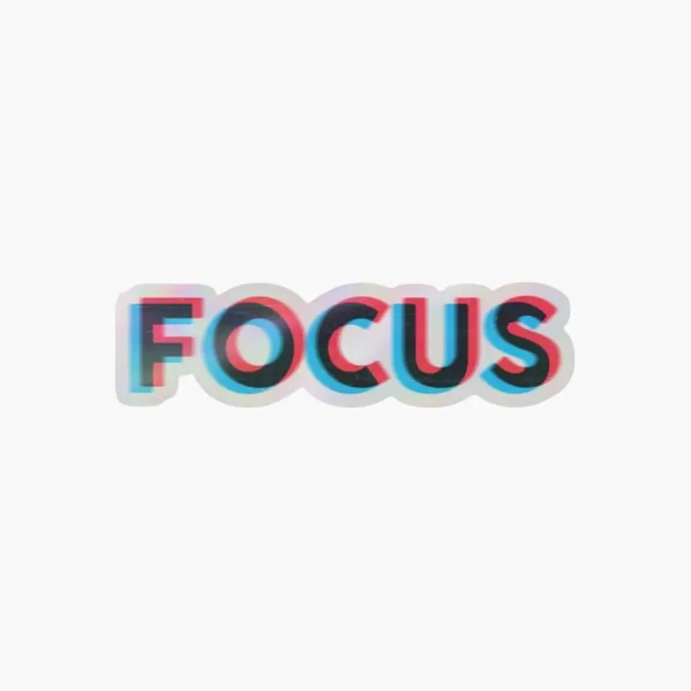 Focus! Holographic Sticker for Laptop Decor Bedroom Car Cute Cartoon Art Fashionable Public Suitcase