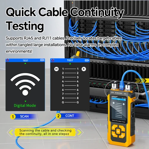 Imagen 2 del producto NOYAFA NF-8518 Probador de Red, Localizador de Cables, POE, NCV, Puerto de Prueba QC, Medidor de Potencia Óptica Flash, Localizador Visual de Fallos, Medidor de Longitud