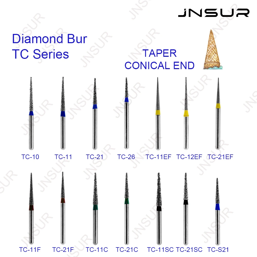 5 sztuk/paczka stożkowe wiertła diamentowe dentystyczne TC wiertła dentystyczne do szybkiej rękojeści laboratorium dentystyczne Technican