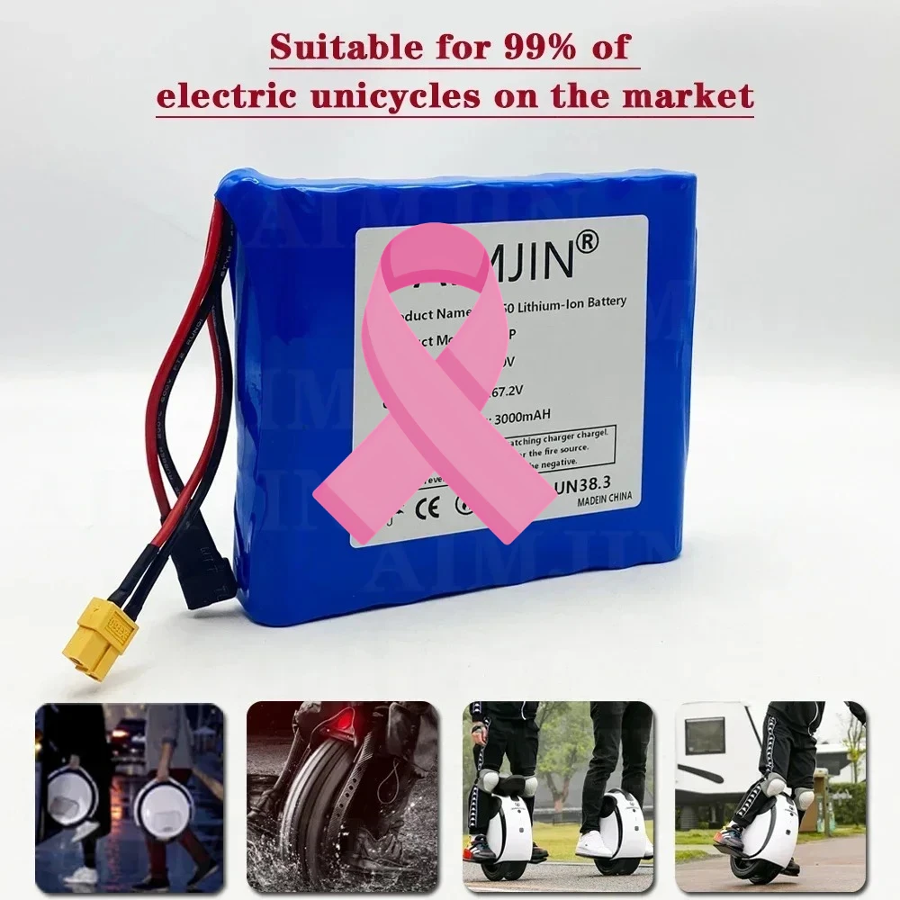 

60V 132wh Lithium Ion Rechargeable Battery Bestselling 16s1p 3000mah Used for Electric Unicycle Electric Scooter