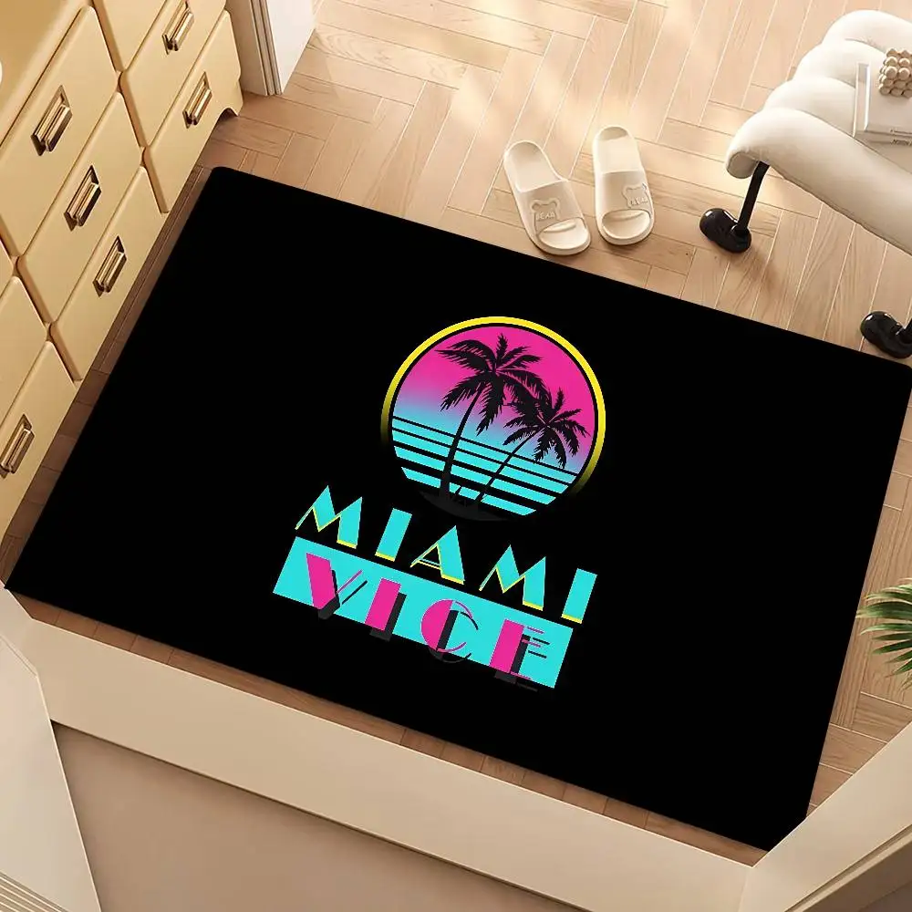 M-Miami Vice Floor Mat Suitable For Living Room Kitchen Bathroom Non-slip Mat Household Foot Mat