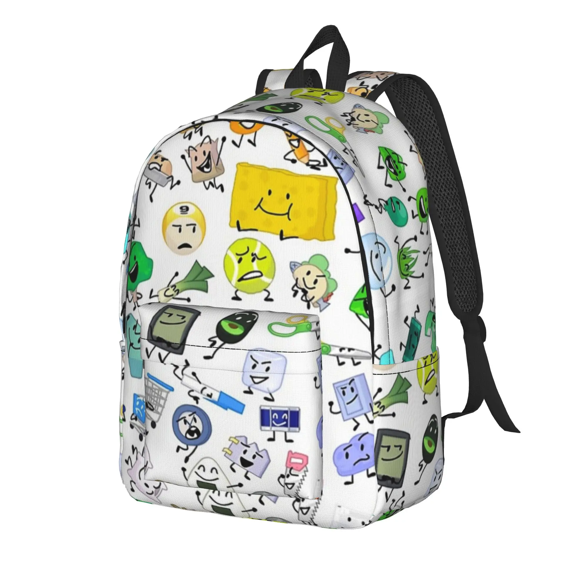 BFDI Backpack Cool High School Hiking Travel Daypack Battle for Dream Island Laptop Computer Canvas Bags Lightweight