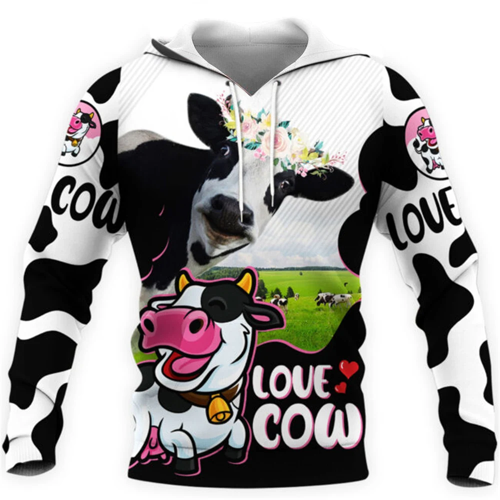 

CLOOCL Men Hoodie Funny Dairy Cattle Love Cows 3D Printed Long Sleeves Hoodie Casual Sweatshirt Women Zipper Tracksuit Coat