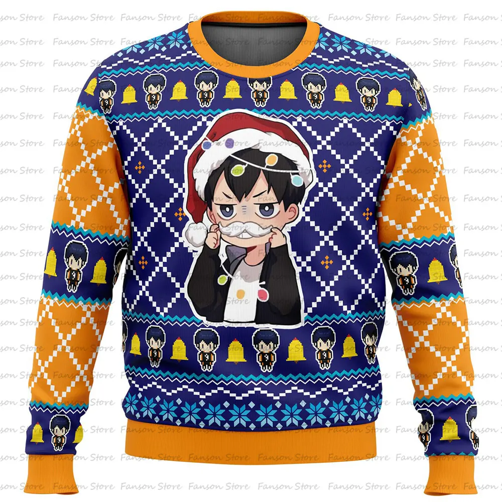 Pull de Noël Shoyo HinMiHaikyuu pour hommes et femmes, pull Y-Cartoon Anime, sweat à capuche, sweat-shirt, nouvelle mode, en-ly