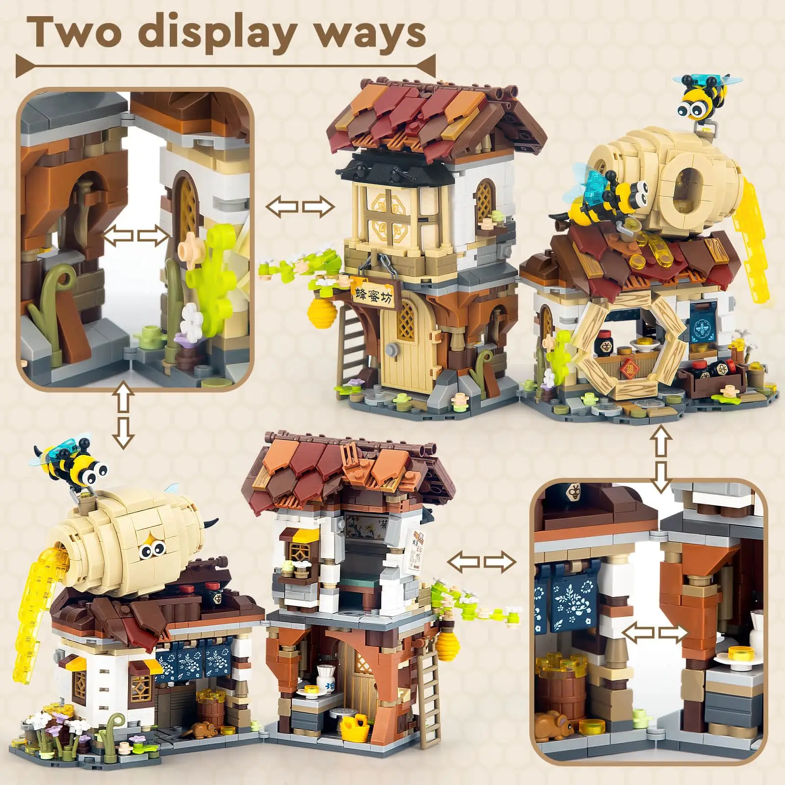 1242 pezzi Honey Workshop Mini set di costruzione MOC creativo fai da te simulazione architettura blocchi giocattolo da collezione per bambini 8-12 regali