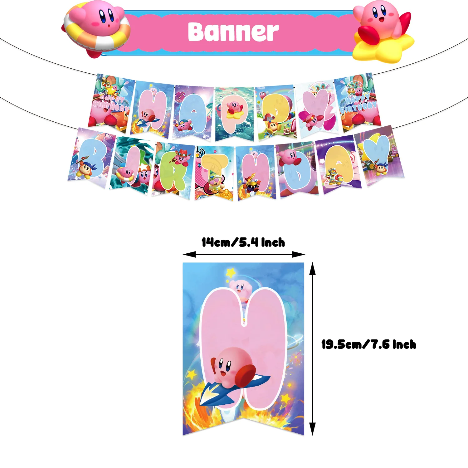 Kirby Pink Stitch Party Theme Tableware Set Angel Balloons Happy Supplies Kids Girl Favors alloons Supplies Deco Kit Kids Baby