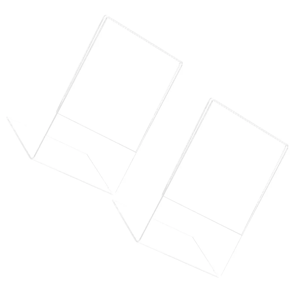 

2pcs Acrylic Transparent Photo Frames Display Holders For Pictures Cards Clear Desktop Frame Decor Award Stand Sign Holder