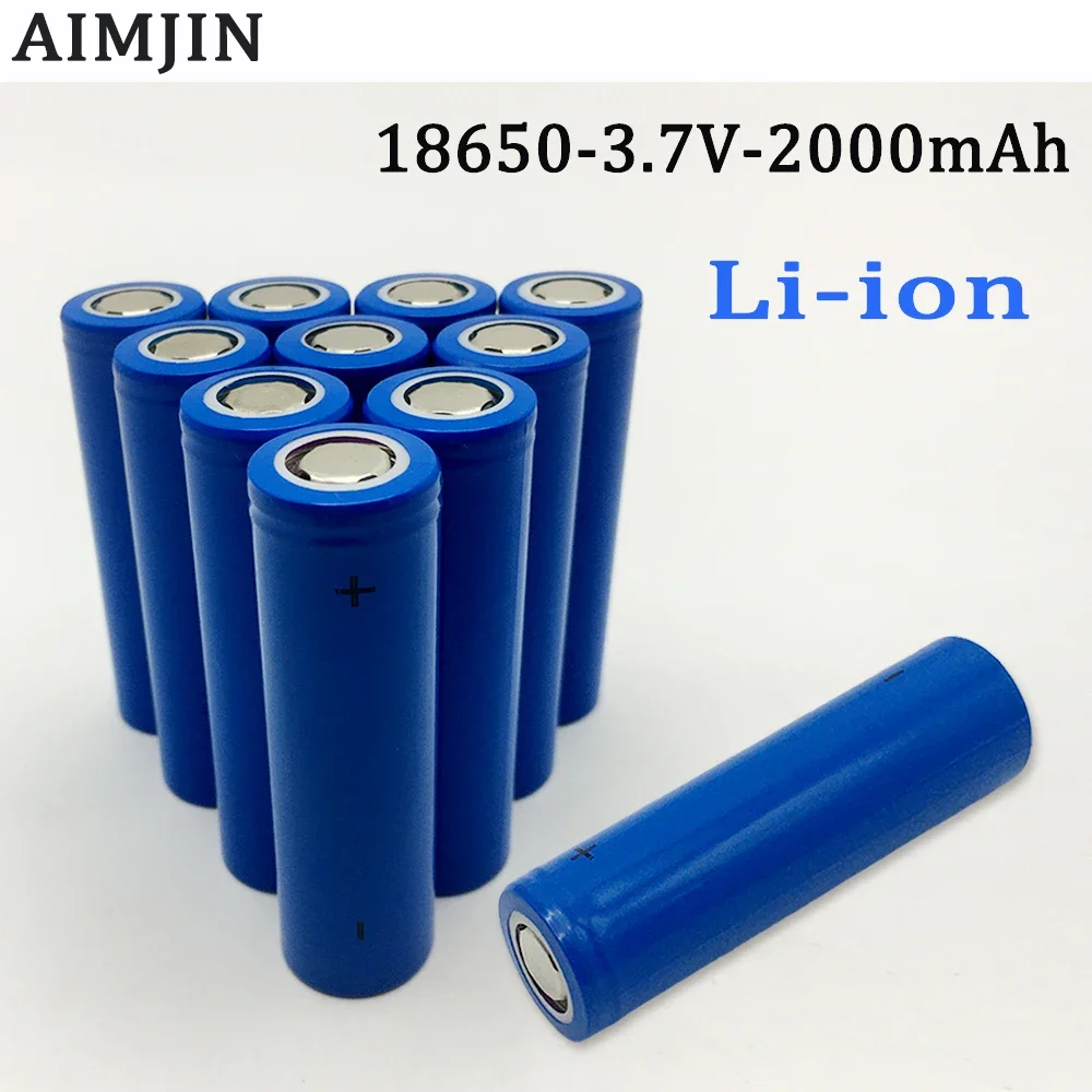 

100% Original 18650 3.7V 2000mAh Rechargeable Battery For Our 18650 Toys, Tools, 9 LED mini flashlight etc