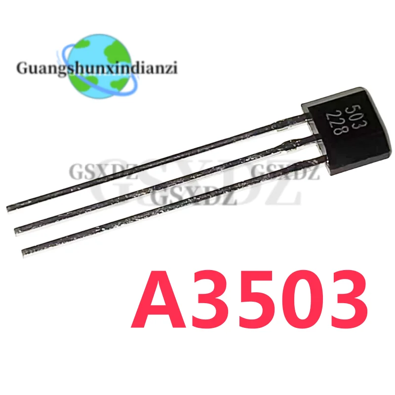 10PCS A3503 Linear Hall Sensor AH3503 UGN3503UA 3503 503 A503 Inline TO-92