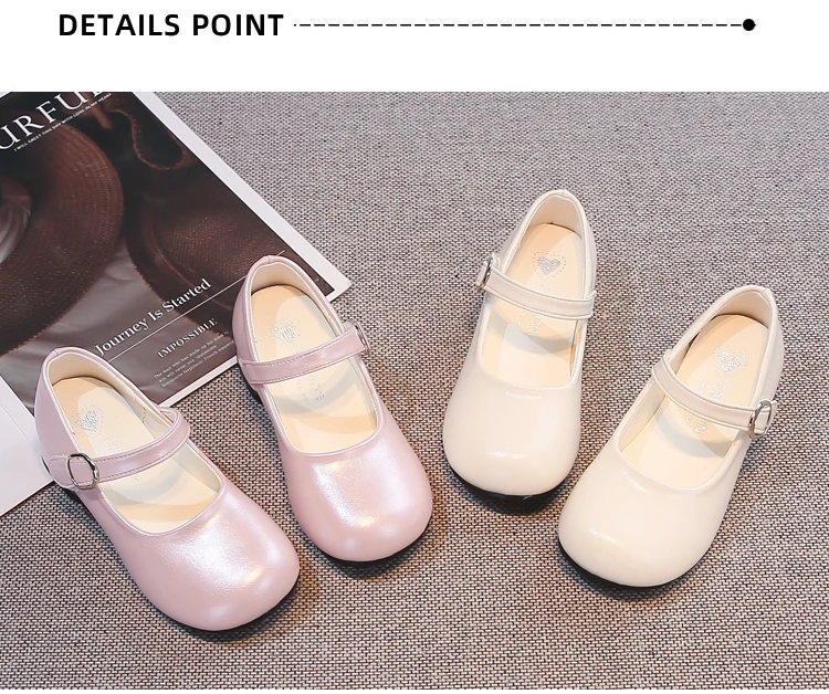 Kinder-Lederschuhe in Unifarben, Vielseitige Mädchen-Prinzessinnen-Schuhe für Partys und Hochzeiten, 2026 Brandneue Kinder-Tanzschuhe mit Hohen Absätzen – Detail 2