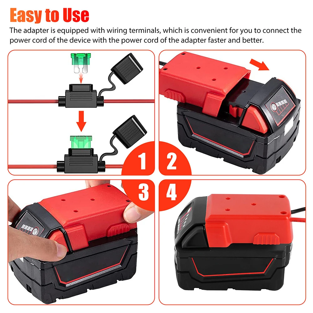 

Battery Adapter Suitable For 18V To Dock Holder 14Awg Lithium Battery Built-in Switch With Insurance External Adapter