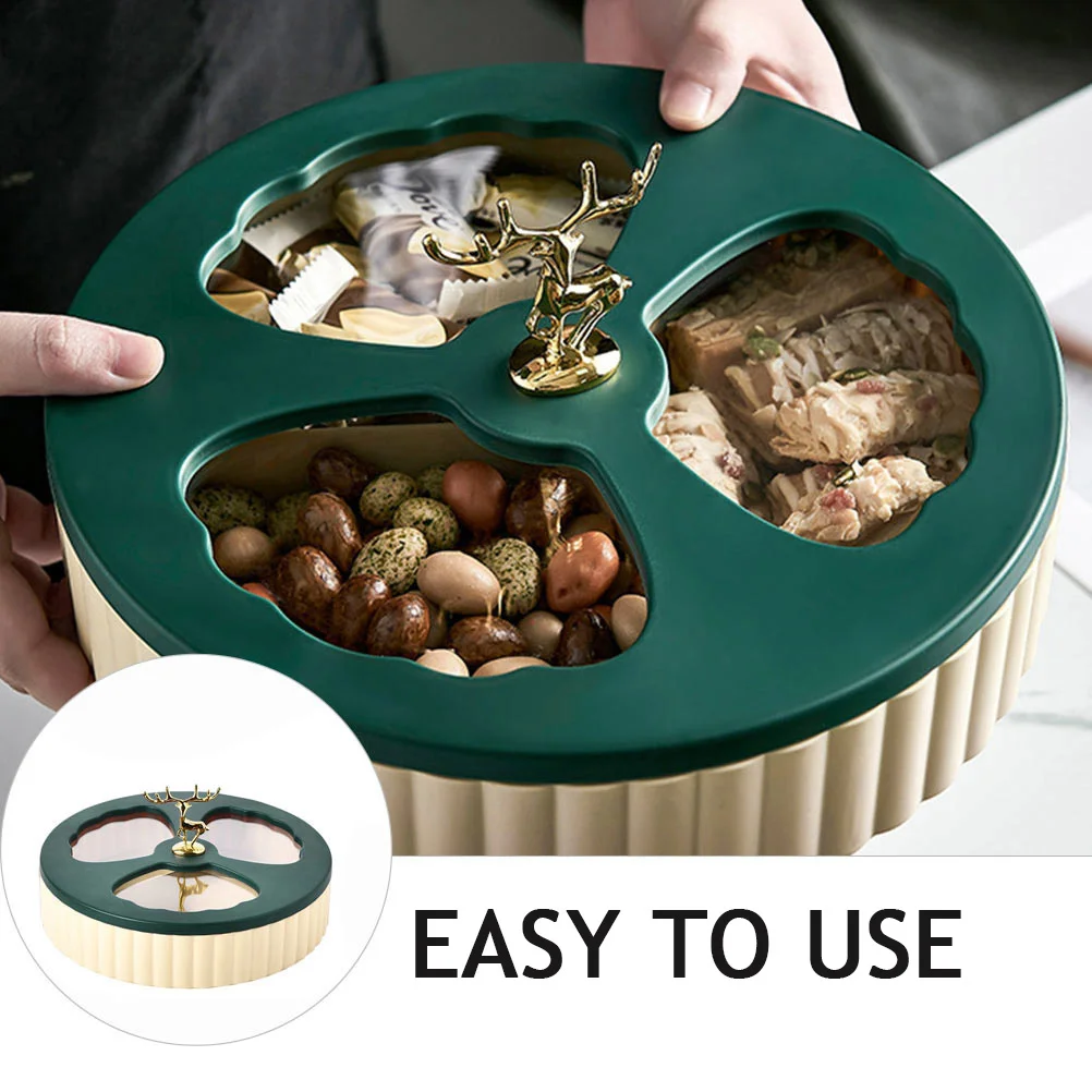 

Creative Fruit Plate High Quality Plastic Food Grade Snack Box Deer Shape Storage Tray Transparent Dust Proof Kitchen Bar Use