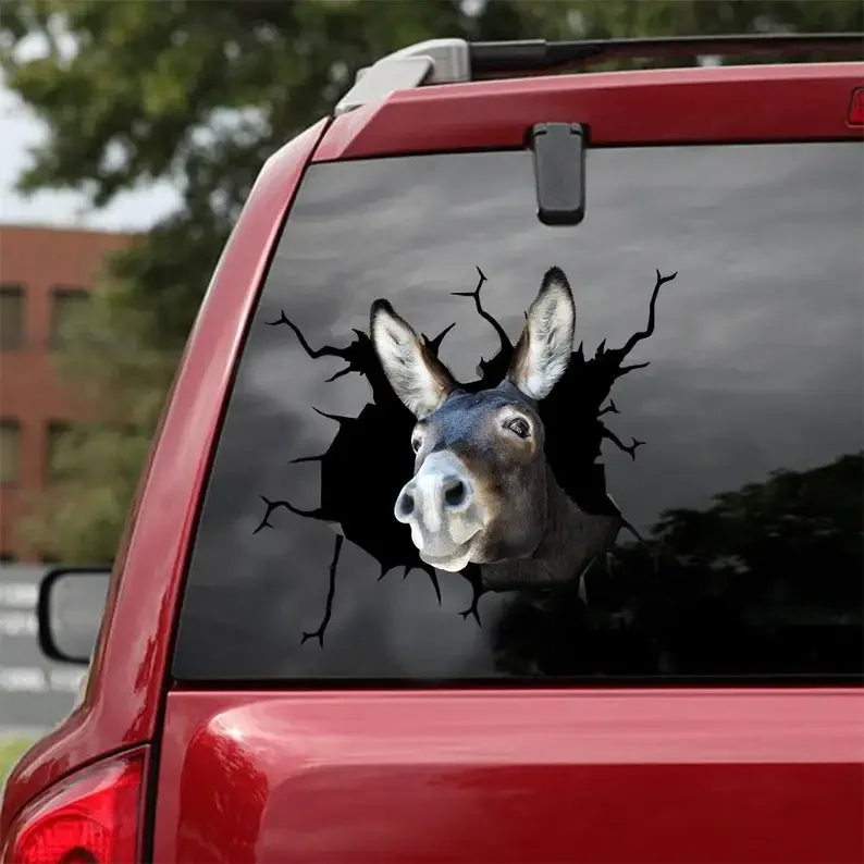 Donkey Decal - fits cars,windows,laptops and any smooth surface, Donkey Stickers, Animal Stickers,Custom Donkey Sticker, Animal