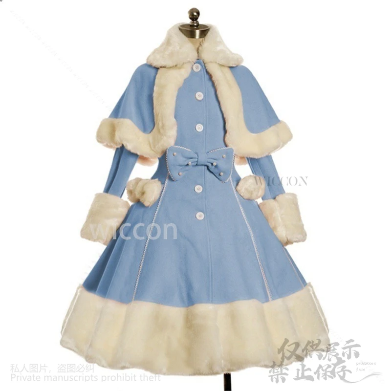 2024 Christmas Cos Costume Dress Retro European Princess Style  Performance Windproof Warm Waist Soft Suit For Girls Customized