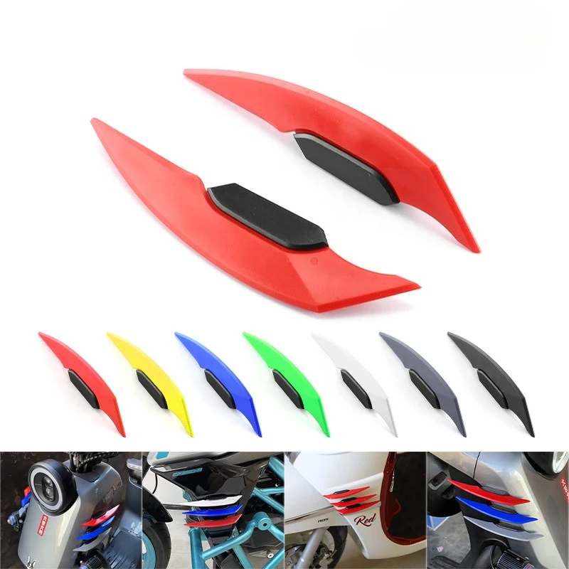 1Pair Motorcycle Front Fairing Winglets Side Spoilers Dynamic Wing Sticker Motorbike Decoration Winglet Sticker Moto Accessories