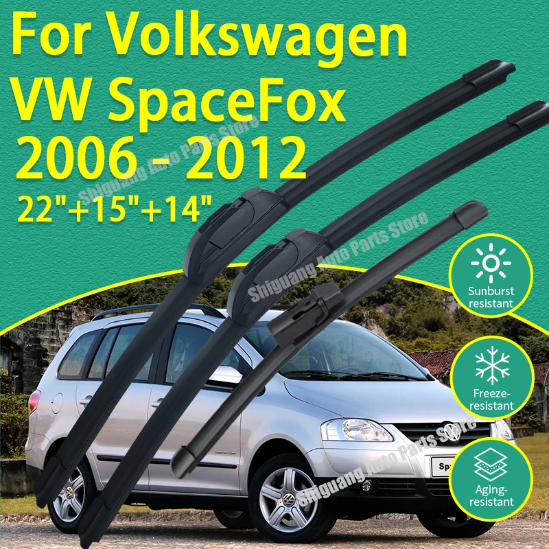 

Front Rear Silicone Coating Wipers for VW Volkswagen SpaceFox SpaceCross 2006 - 2012 Car Wiper Windscreen Blades Accessories