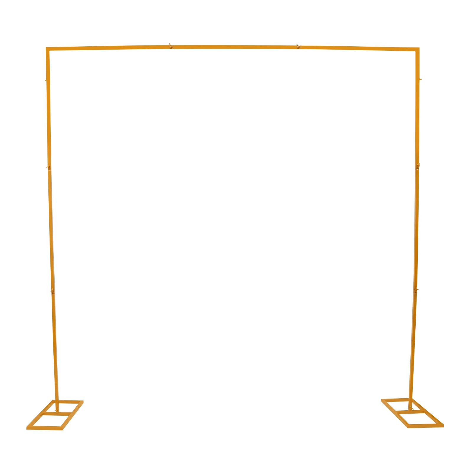 Gold/White Backdrop Stand Heavy Duty with Base Portable Adjustable Pipe and Drape Square Metal Arch Party Frame for Wedding Deco