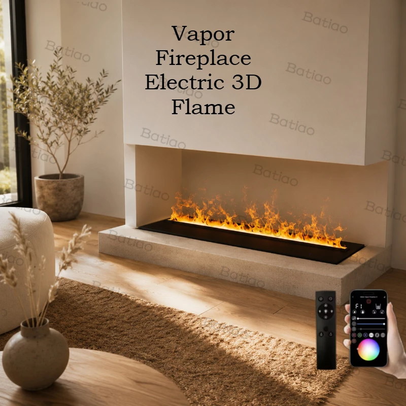 Nordic Style Water Vapor Fireplace Electric 3D Flame Wall Mounted Minimalist Design LED Mist Fireplace for Modern Living Room