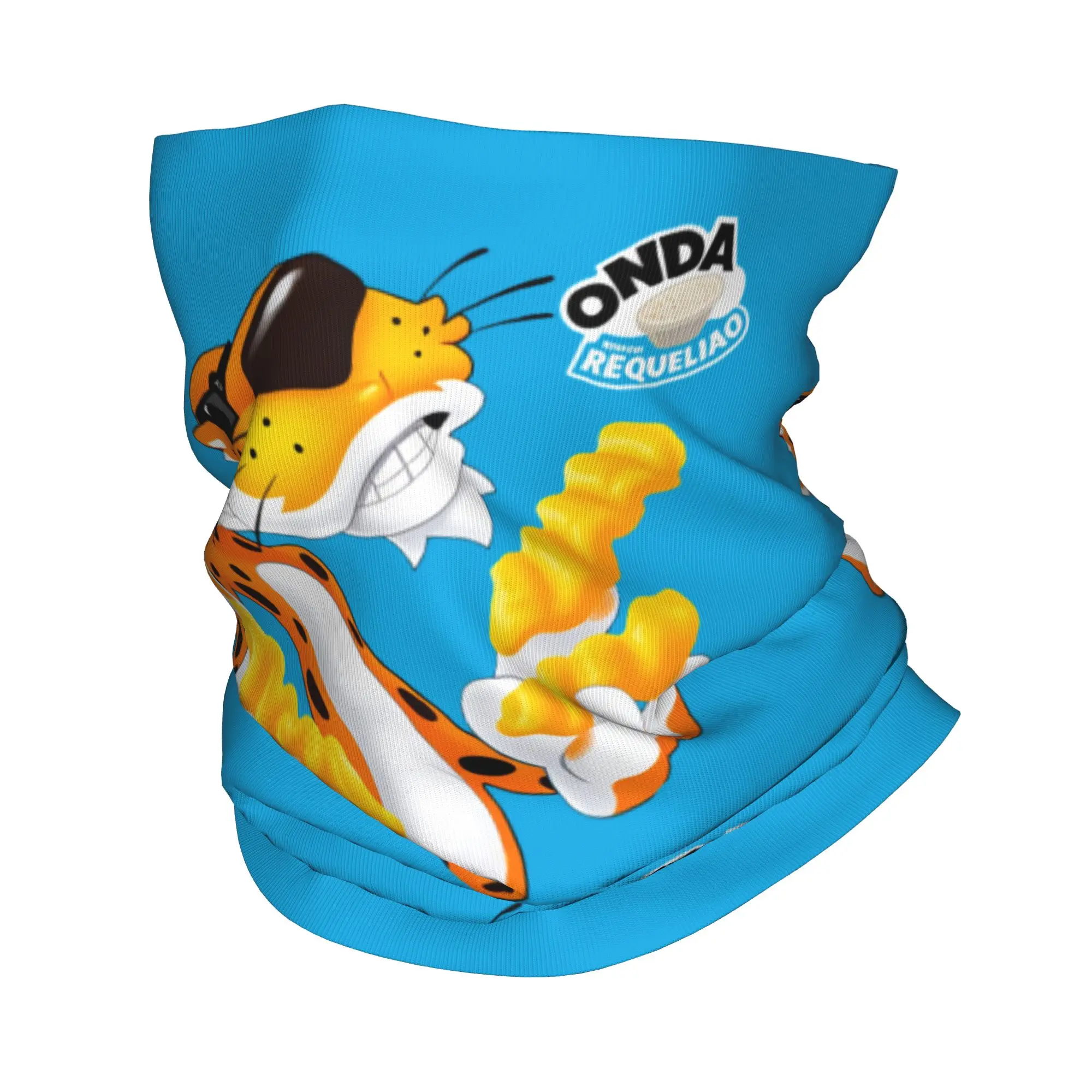 Braga de cuello tipo bandana personalizada con diseño de C-Cheetoses para esquí y caza, para hombres y mujeres, que también sirve como bufanda envolvente, calentador de cabeza y con patrón de dibujos animados de snacks de queso inflado.