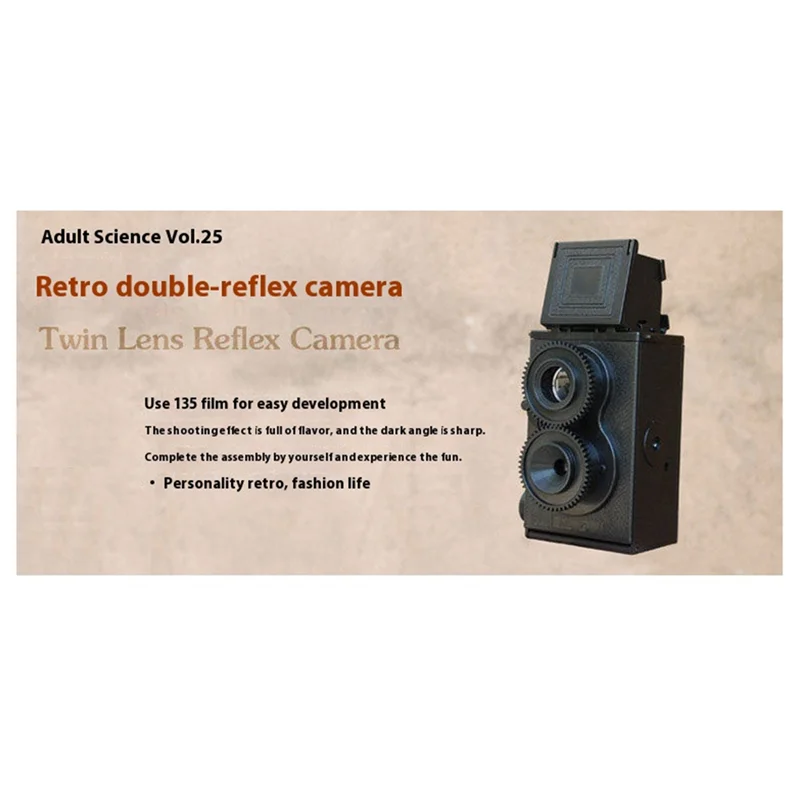 【2025-newly】2025-新成人科学-diy-デュアルレンズアセンブリ-35-ミリメートルフィルムカメラレトロ-vlog-録画ストーリー格納式ダブル反射