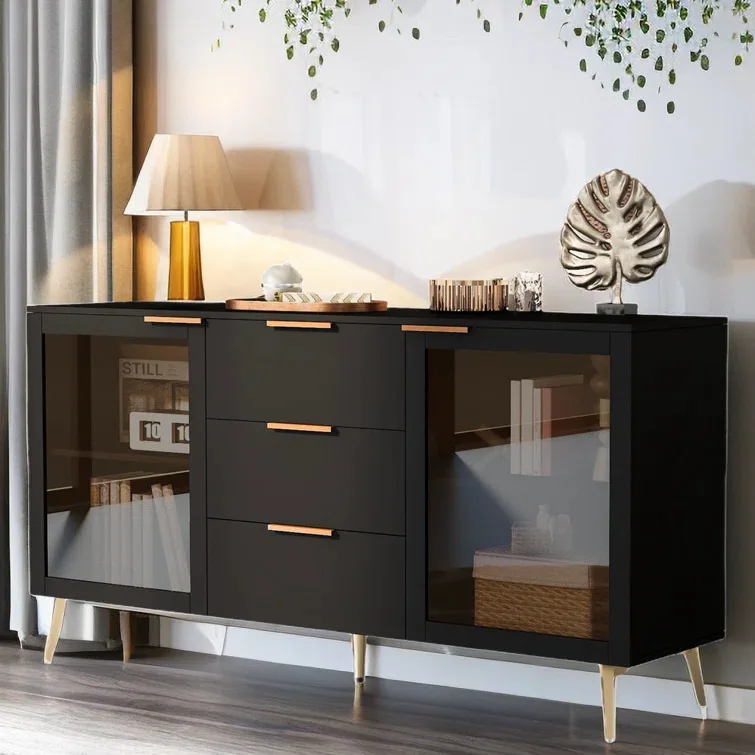 Side cabinet Tea wine cabinet Kitchen cupboard Storage cabinet Locker Microwave oven
