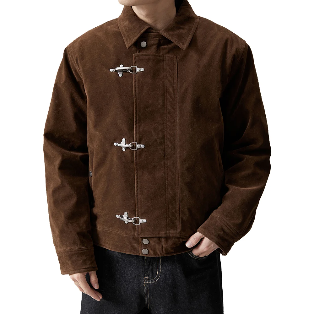 

Men Autumn Winter Vintage Fashion Plane Buckle Loose Casual Padded Cotton Thicken Quilted Cargo Jacket Women Warm Coat Outerwear