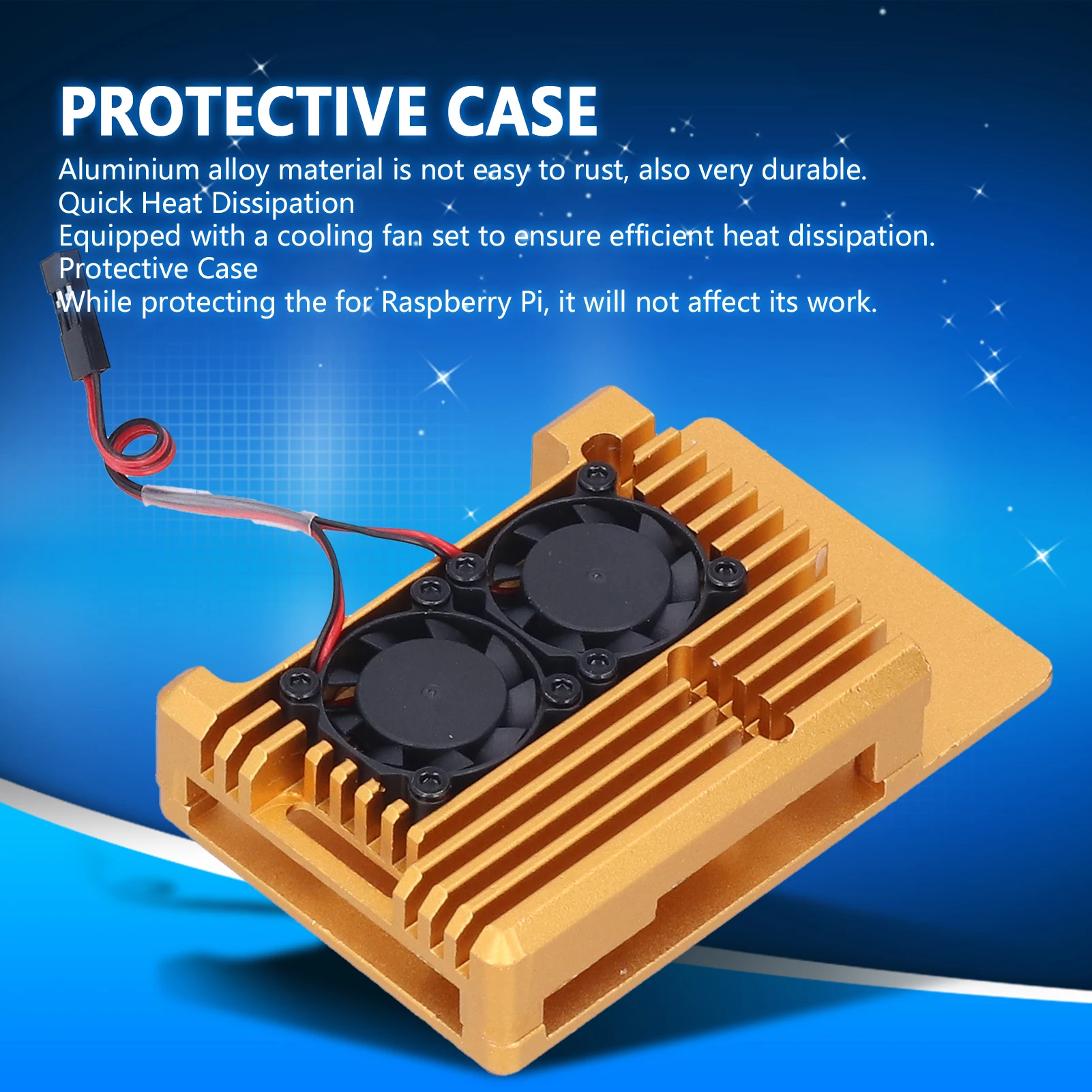 

Защитный корпус Корпус с двойным охлаждающим вентилятором для Raspberry Pi 3 Model B B+ Защитный корпус для Raspberry Pi